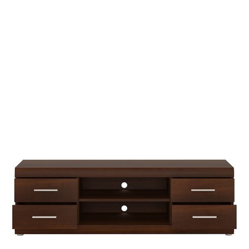 Imperial Wide 4 Drawer TV Cabinet in Dark Mahogany Melamine